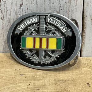 Vietnam Veteran‎ Belt Buckle 1996 Great American Buckle Mens Patriotic Military